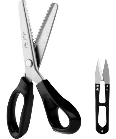 Handi Stitch 9 Pinking Shears with Snippers - Zigzag Fabric Scissors, Stainless Steel - for Sewing, Tailoring, Paper & Crafts - Buy Online on GoSupps.com