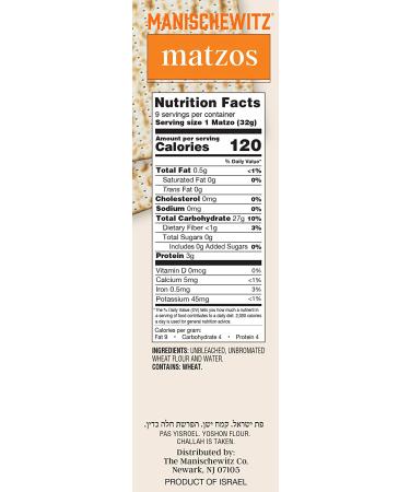 Manischewitz Original Thin Unsalted Matzo 10oz (3 Pack) - Airy & Crispy, Non-GMO, Sodium Free Crackers - Buy Online on GoSupps.com