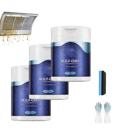 Mof Chef Cleaner Powder M.O.F Chef Kitchen Cleaner Powder Powerful All Purpose Cleaning Powder Heavy Oil Stain Powder Cleaner Protective Kitchen Cleaner (3pcs)