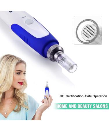 INCELLICE Derma Pen Hair Professional Microneedling Pen for Hair Beard Growth with 2 Replacement Cartridges 5 Speeds Blue Auto Dermapen - Buy Online on GoSupps.com