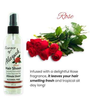 Rose Scented Hair Sheen Spray for All Hair 4 oz | Alcohol-Free Hair Shine Spray for Natural & Chemically Treated Hair | Hydrating Hair Oil Spray for Dry Damaged Hair. - Buy Online on GoSupps.com