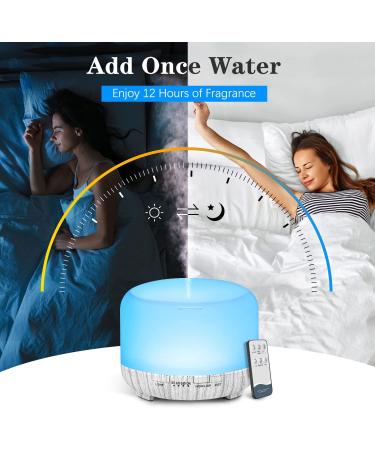 YIKUBEE 500ml Aromatherapy Essential Oil Diffuser - Remote Control, White Wood Grain - Buy Online on GoSupps.com