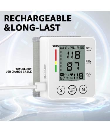 Rechargeable Wrist Blood Pressure Monitor | Home Use BP Cuff Machine with LCD Display & Memory | Portable & Automatic - Buy Online on GoSupps.com