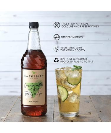 Sweetbird Cucumber & Mint Iced Green Tea Syrup (1 Litre) - Vegan-Friendly Syrup - Buy Online on GoSupps.com