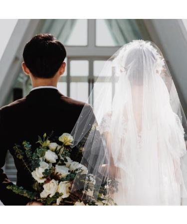 Umimiss Bridal Veil White Pearl Hair Clip-Bride To Be Bridal Pearl Veil Hen Party Veil Bride To Be Decorations Bachelorette Party Accessories Bride Headband And Veil Bride To Be Headband Wedding Veil - Buy Online on GoSupps.com