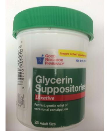 Glycerin Suppositories Laxative for Adults 25 Ct (2)