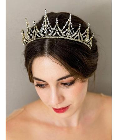 SWEETV Gold Queen Crown for Women - Crystal Wedding Tiara for Bride - Perfect Hair Accessory for Birthday, Quinceanera, Prom & Pageant - Buy Online on GoSupps.com