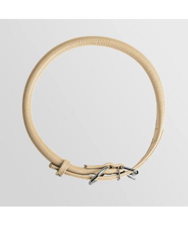 Collardirect Round Leather Dog Collar | Handmade Soft Padded Rolled Collar for Dogs & Cats - 15-18 cm - Black Pink Red Purple Blue Beige - Buy Online on GoSupps.com