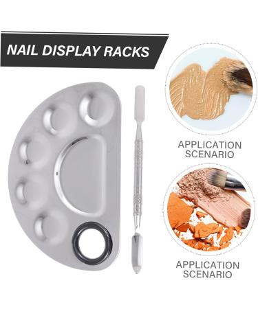 POPETPOP White Cotton Gloves & Color Mixing Tray Set - Nail Art Makeup Palette & Peg Board Display Stand for Perfect Manicure - Buy Online on GoSupps.com