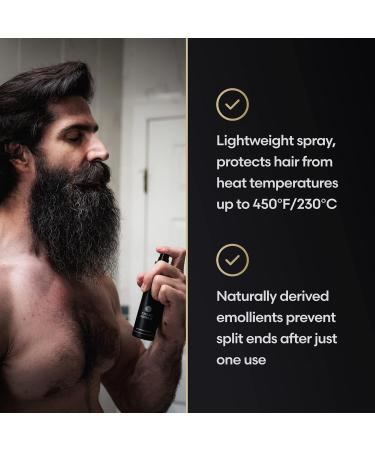 Viking Shield Heat Protectant Spray for Men | Argan Oil Thermal Protector for Beard & Hair | 450 F Protection - 4 Fl Oz - Buy Online on GoSupps.com