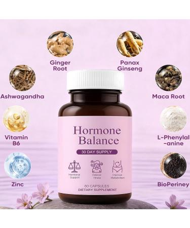 Shwfhi Hormonal Balance Supplements for Women - with Ashwagandha Ginger Root & L-Phenylalanine Mood Stress Energy Support 60 Capsules - Buy Online on GoSupps.com