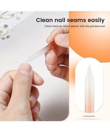 Bezox Premium Glass Nail Shaver - 2-Piece Manicure Set for Perfect Nails & Skin Care - Dual-Ended Manicity Stick - Buy Online on GoSupps.com