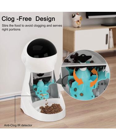 Iseebiz Automatic Cat Feeder 101oz Timed Dry Food Dispenser | Anti-Clog Design, 4 Meals, Portion Control | Voice Recorder, Dual Power Supply | for Small Medium Cats Dogs - Buy Online on GoSupps.com
