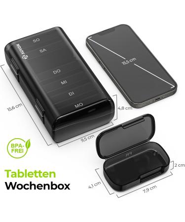 Shop Auvon 7-Day Pill Organizer - Easy Open Medication Box for Vitamins & Supplements | Portable & Durable - Buy Online on GoSupps.com
