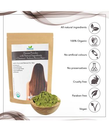 Naturel Anytime Henna Chestnut with Hibiscus 100g USDA Organic - Pack of 1 - Buy Online on GoSupps.com