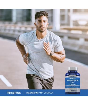 Piping Rock Magnesium 10 in One Complex | 130 Capsules | Supplement for Men and Women | Vegetarian Non-GMO Gluten Free - Buy Online on GoSupps.com