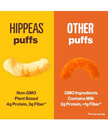 Hippeas Organic Chickpea Puffs Cheeze Variety Pack - Vegan White Cheddar & Nacho Vibes - 4 oz (Pack of 6) - Buy Online on GoSupps.com