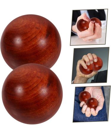 FOYTOKI 2pcs Wooden Ball Muscle Stretch Balls | Fitness Hand Exercise Balls | 5x5cm | Premium Woodcraft for Strength & Flexibility - Buy Online on GoSupps.com