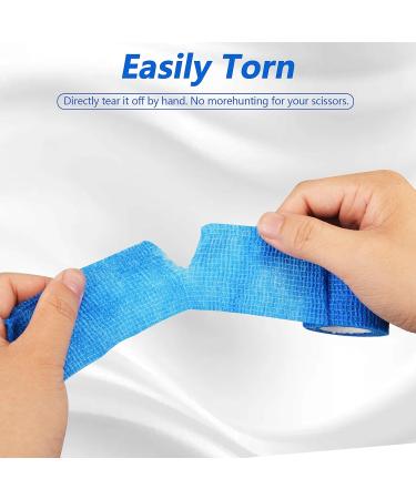 Fikiro 8 Self-Adhering Cohesive Bandage for Dogs - 5cm x 4.5m (Black/Blue) | Fix Fingers Hands Toes & Feet - Best International Shipping - Buy Online on GoSupps.com