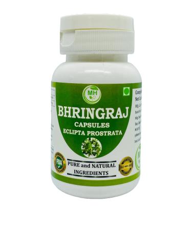 Bhringraj (Eclipta Alba) Capsules - 60 Vegetarian 500 mg Capsules Completely Herbal Supplements Gluten Free 60 Servings Vegetarian Capsules (1)