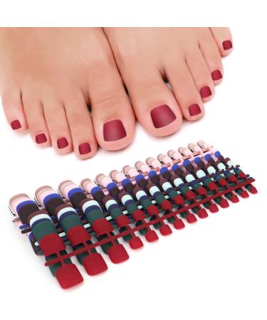 Mwoot 336 pieces full of wrong nail tips toenails toenails tips 12 sets fake toenail tips set artificial toes toe set nails set diy fake toenails 14 sizes