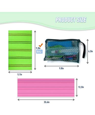 Seoulika Korean Exfoliating Washcloth Set - Premium Body Scrubs & Massage Mitts for Dead Skin Removal - Buy Online on GoSupps.com