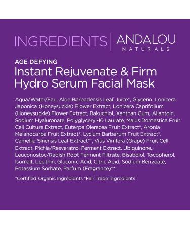 Buy Andalou Naturals Age Defying Instant Rejuvenate & Firm Sheet Mask - Anti-Aging Skincare for Radiant Skin - International Shipping Available - Buy Online on GoSupps.com