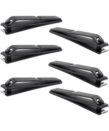 Coufce 6 Pieces Men & Women Nail Clippers Sturdy Fingernail and Toenail Clipper Cutters Stainless Steel Nail Clippers Straight Edge Clipper Tools(Black) - Buy Online on GoSupps.com