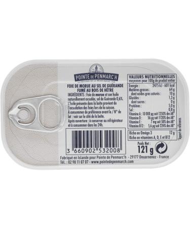 Cod liver smoked with beech wood Pointe de Penmarc'h the set of 6 boxes of 121g - Delivery in 2 to 3 working days from Britta - Buy Online on GoSupps.com