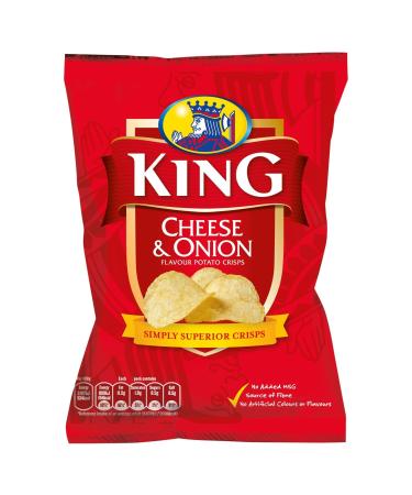 King King Crisps Irish Onion and Cheese Crisps 25 x 25g
