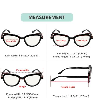 Eyekepper 4-Pack Multifocal Reading Glasses for Women - Blue Light Blocking Cat-Eye Progressive Readers (2.25x) - Stylish Mix Colors - Buy Online on GoSupps.com
