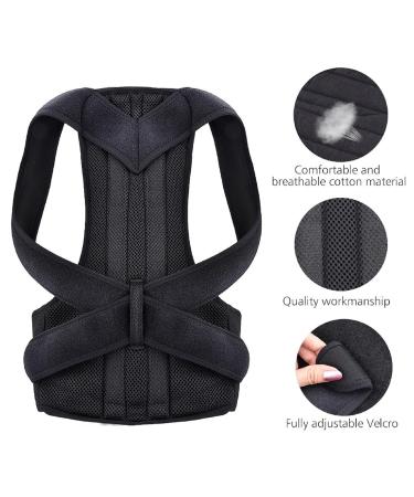Adjustable Back Posture Corrector for Men & Women - Lumbar Support Improved Posture & Confidence | Black B05 3XL - Buy Online on GoSupps.com