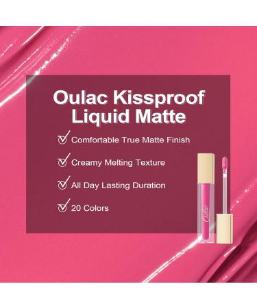 Oulac Liquid Matt Lipstick - Long-Lasting Pink Lipstick Vegan Gluten-Free Intensive Color with Precise Applicator - 4.5 ml (M09) Pinky Kiss - Buy Online on GoSupps.com