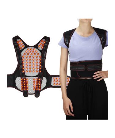 Tourmaline self -warming magnetic field therapy waist back shoulder posture corrector spine lumbar support back support belt pain relief (color: 108pcs magnet size: large)
