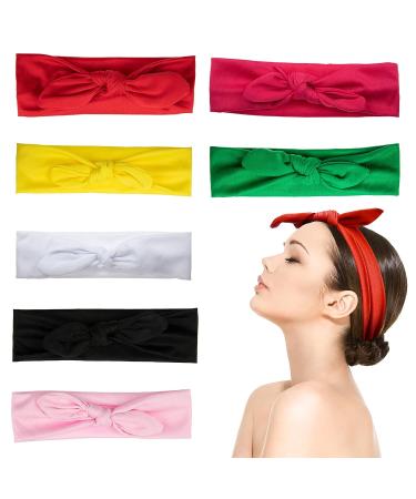 ORYOUGO Fashion Elastic Headband - Stretchy Solid Color Criss Hairband for Girls - Turban Knotted Rabbit Hair Band in Red - Buy Online on GoSupps.com