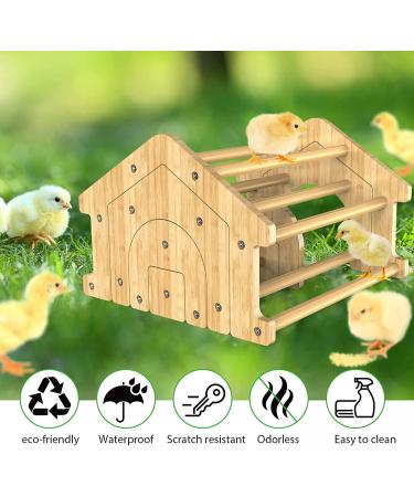 Ensayeer Bamboo Chicken Perch with Mirror | Strong Roosting Bar for Coop | Training Perch for Large Birds | Easy to Assemble and Clean | Fun Toys for Chicken - Buy Online on GoSupps.com