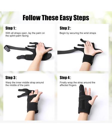 Buy Pinky Finger Splints & Trigger Finger Brace - Support for Small Fingers - Left & Right Hand - Ideal for 4th/5th Finger Injuries Fractures Breaks - Large Size - Buy Online on GoSupps.com