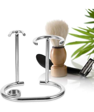 Premium Wooden Shaving Stand for Men | Razor & Brush Holder with Alloy Base | International Shipping Available - Buy Online on GoSupps.com