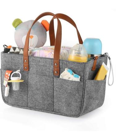 Harilla Baby Wrap Bag Stylish & Spacious Felt Organizer for Baby Products | Reusable Dark Gray Handbag & Weekend Bag - Buy Online on GoSupps.com