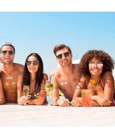Hippie Theme Temporary Tattoos Stickers - 280pcs Assorted Groovy Designs for Adults & Kids | 70's Theme Body Stickers - Ideal for Hippie Parties & Festivals - Buy Online on GoSupps.com