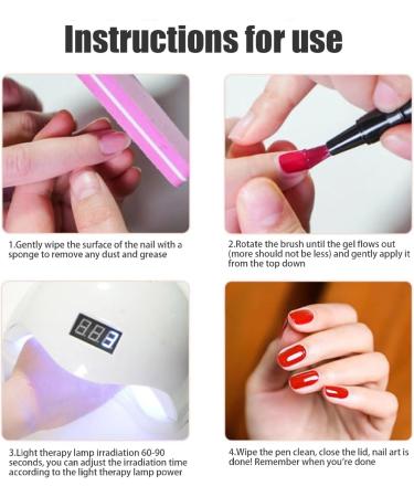 Nail Art Pens Set - 8 Colors 3-in-1 5ml One Step DIY Nail Gel Pen for Women Girls - Manicure Pedicure Varnish Pens for Home Salon - Buy Online on GoSupps.com