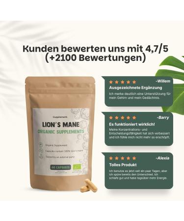 Cupplement Lions Mane Capsules 500 mg Biologisch Combideal 240 Capsules Hericium Erinaceus Focus Leeuw Lions mane capsules Multipack - Buy Online on GoSupps.com