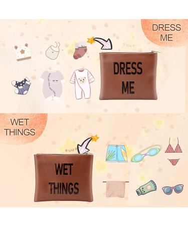 Omanmoli Leather Diaper Bag Organizing Pouches - Brown | Baby Diaper Bag Organizer with Dry Wet Bags - Buy Online on GoSupps.com