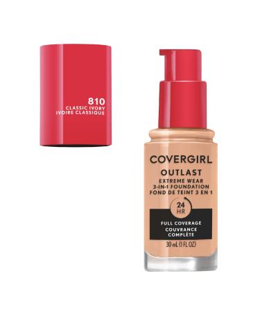 COVERGIRL - Outlast Extreme Wear 3-in-1 Full coverage liquid Foundation Classic Ivory - 810 30 Milliliters