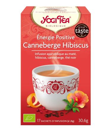 YOGI TEA nergie Positive Bio Infusion Canneberge & Hibiscus Sans Caf ine Ar mes Fruit s & Vivifiants Bien- tre Vitalit & Bonne Humeur 17 Sachets d Infusion Hibiscus & Cranberry