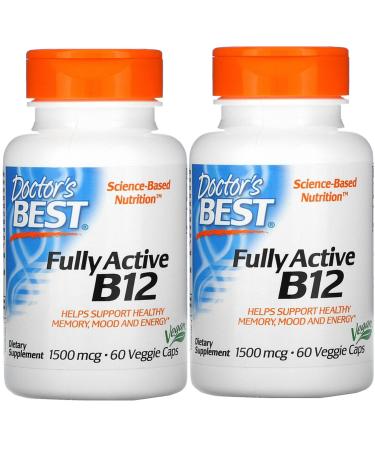 Doctor's Best (2 Pack) Best Fully Active B12 1500 mcg 60 Veggie Caps