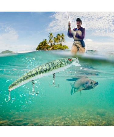 TRUSCEND Electronic Twitching Jerkbait LED Robotic Minnow Fishing Lure - USB Rechargeable - Slow Sinking Bass Lures - BlueGreen - Ideal for Freshwater, Saltwater, Ice, and Night Fishing - Buy Online on GoSupps.com