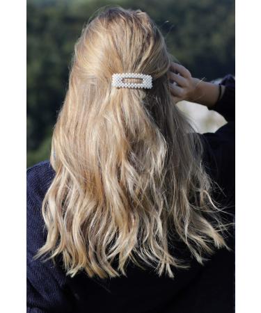 styleBREAKER Women's Black Rectangular Hair Clip with Plastic Pearls | Stylish Clip Closure | International Shipping - Buy Online on GoSupps.com