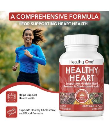 Healthy Heart - Promotes Healthy Cholesterol Circulation & Blood Pressure - Plaque - Cortisol - Arteries - LDL - HDL - CoQ10 - Hawthorne - Beet Root - Garlic - Olive Leaf - Hibiscus - 60 Count 60 Count (Pack of 1) - Buy Online on GoSupps.com