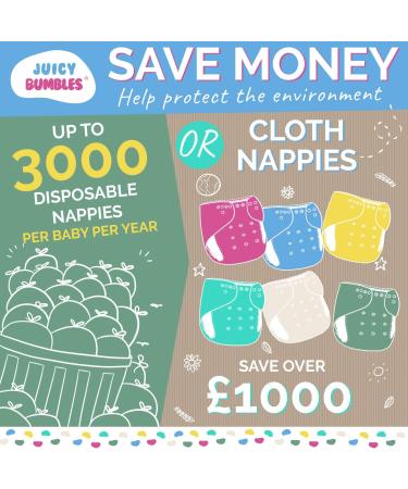 Eco-Friendly Reusable Cloth Nappies Set - 6 Washable Diapers, Bamboo Inserts, Biodegradable Liner, Wet Bag - Chemical-Free Baby Care - Buy Online on GoSupps.com
